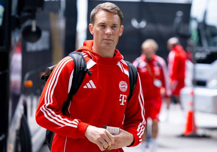 29 June 2025, USA, Miami: Soccer: Club World Cup, Flamengo - Bayern Munich, final round, round of 16 at the Hard Rock Stadium. Manuel Neuer from Munich arrives at the stadium before the game. Photo: Sven Hoppe/dpa (Photo by Sven Hoppe/picture alliance via Getty Images)